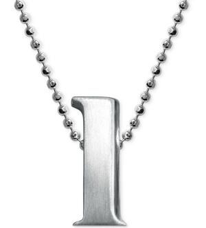 Alex Woo Sterling Silver ‘L’ Initial Pendant Necklace NY Designer Luxury Fashion